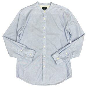 EUC Men's ABERCROMBIE & FITCH Super Slim Banded Collar Poplin Shirt | Size L